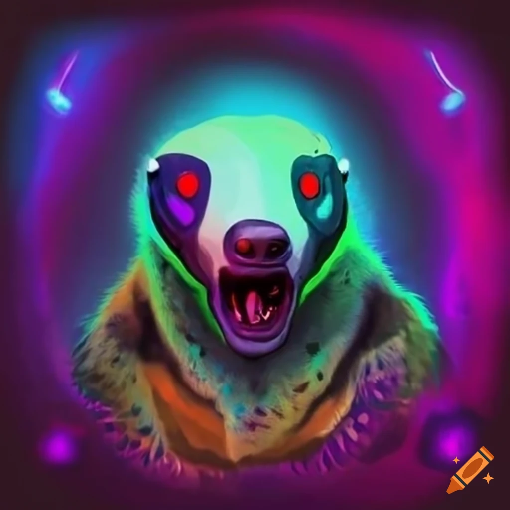 honey badger avatar with a dark aura