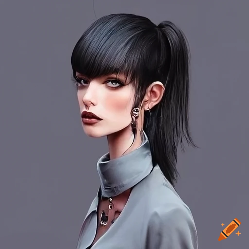 woman with black hair and piercings