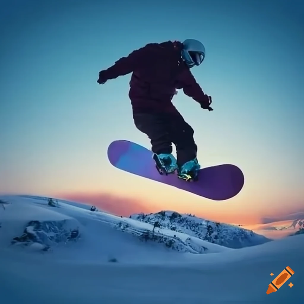 snowboarding on a snowy hill
