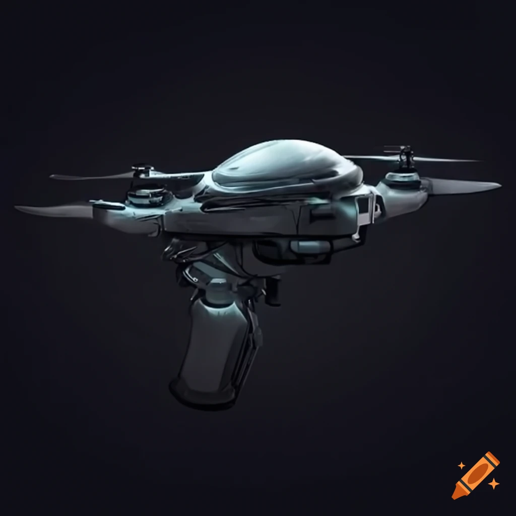 futuristic drone with advanced weaponry and high-tech camera system