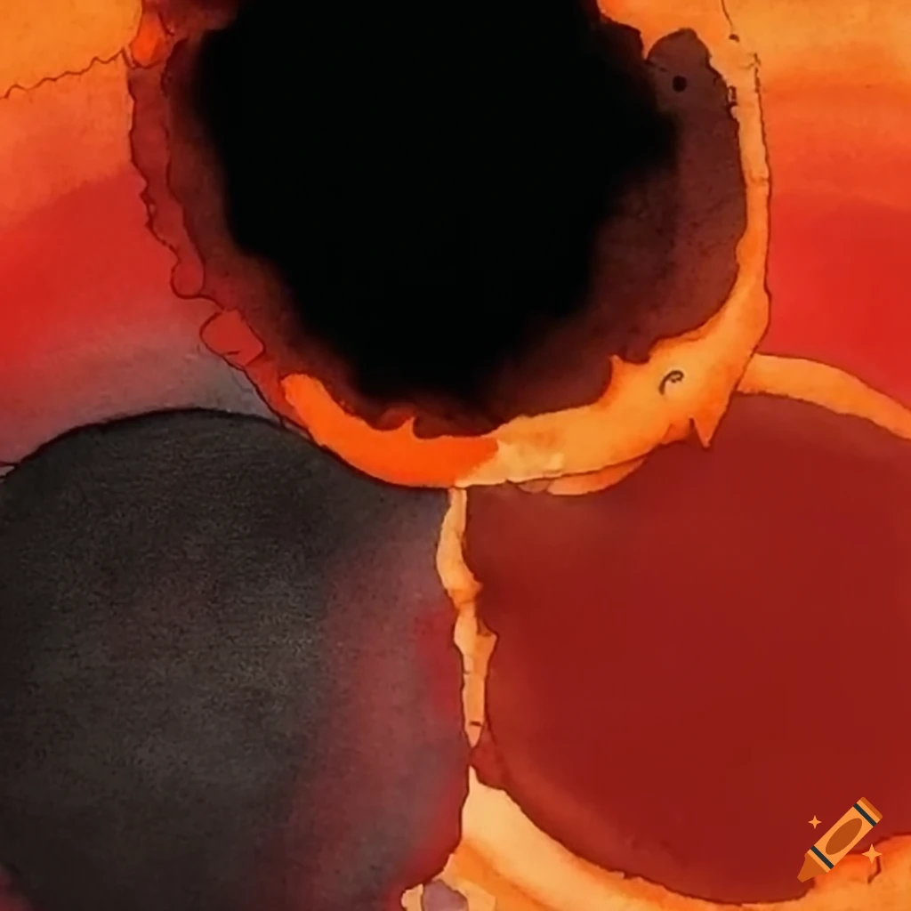 abstract art with gradient dots on red background