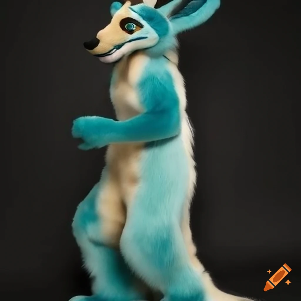 seagreen-colored kangaroo fursuit