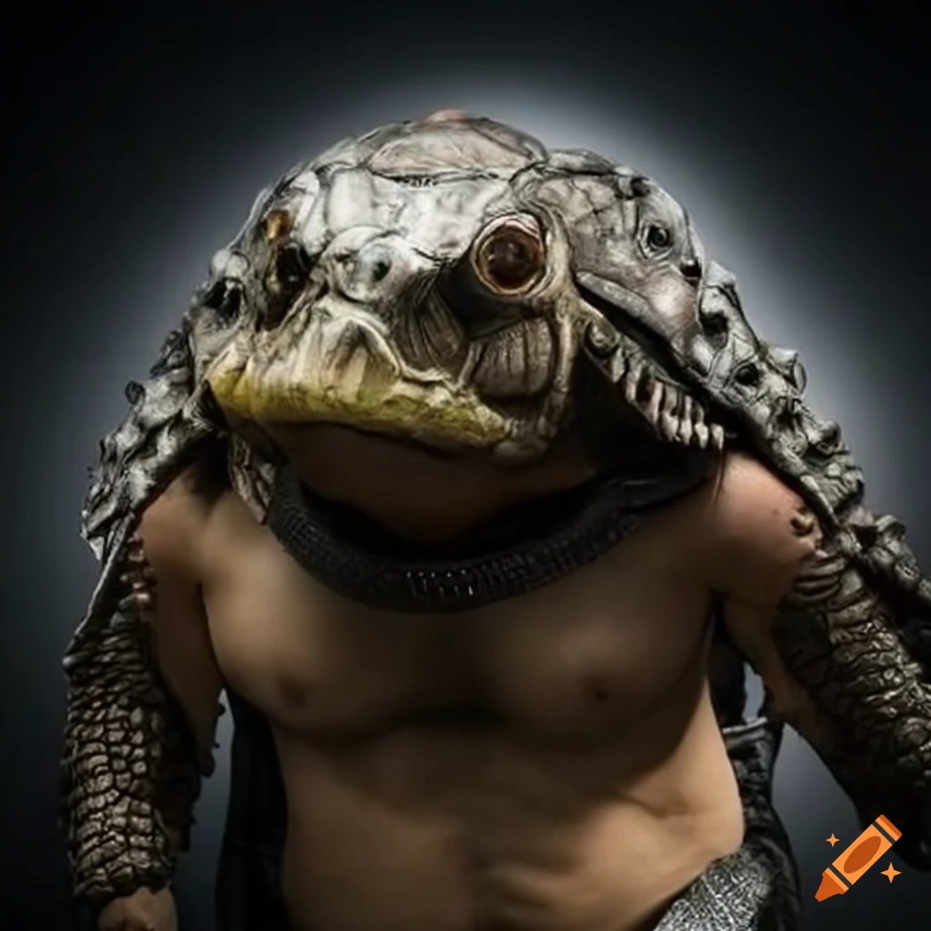 image of a futuristic gladiator turtle