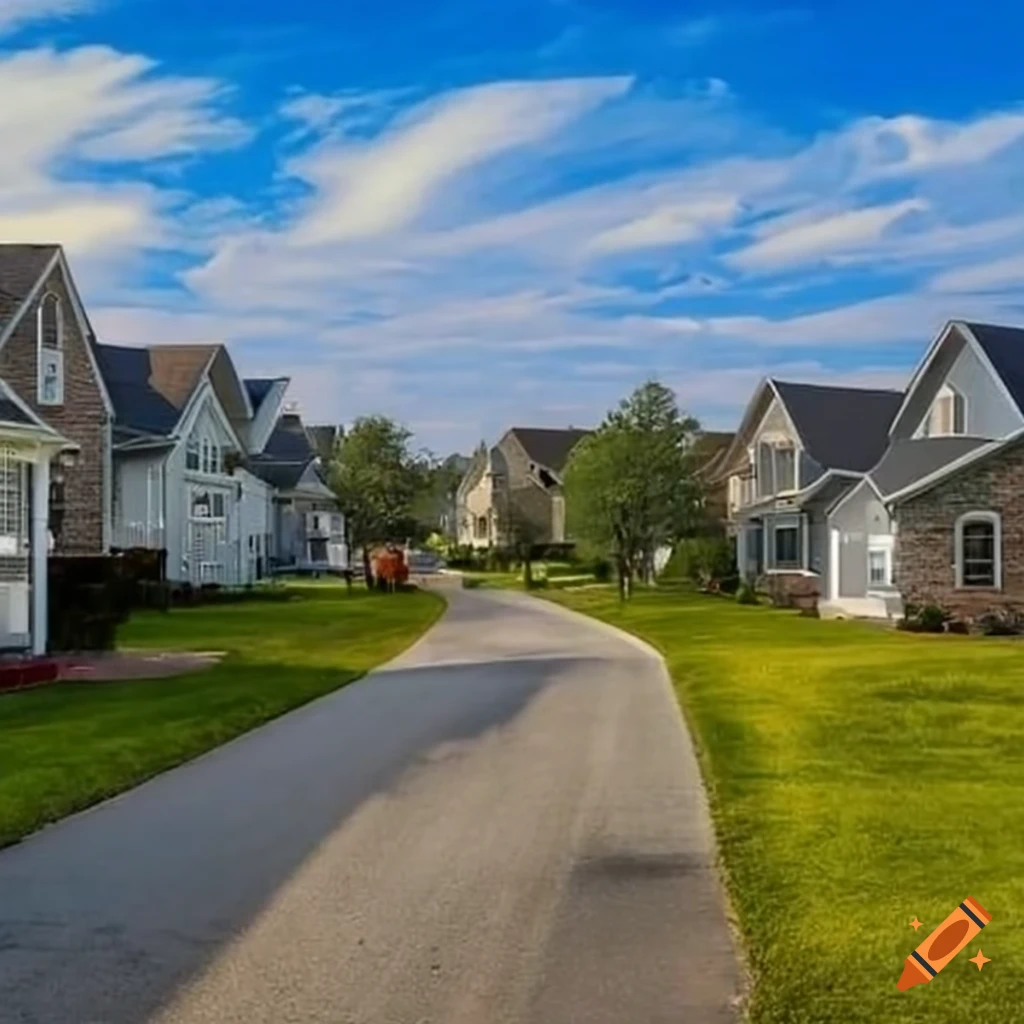 captivating view of a suburban neighborhood