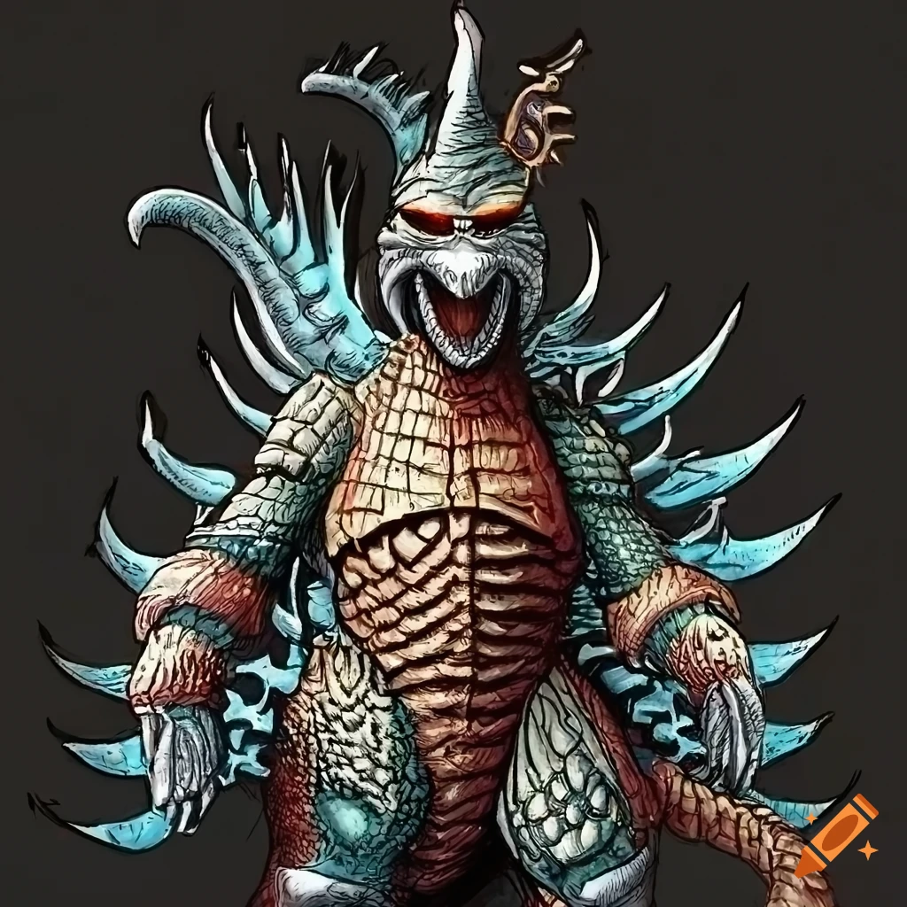detailed illustration of monsters in a labyrinth