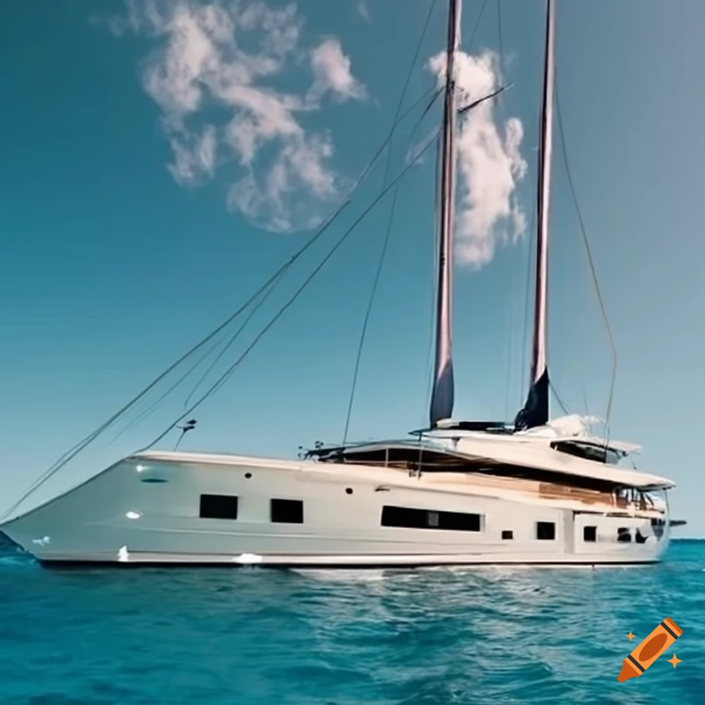 luxurious yacht sailing on crystal clear waters