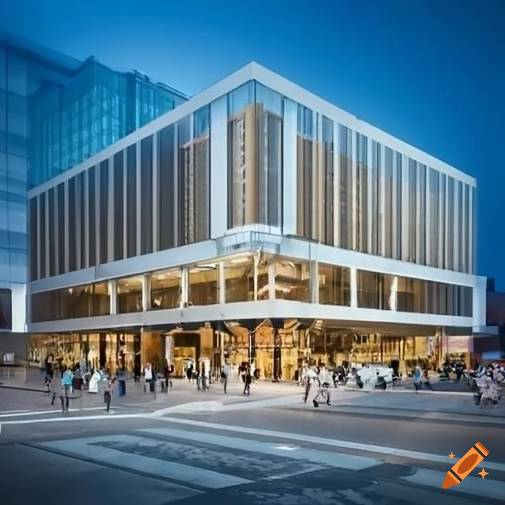 exterior design of a 5-floor mall