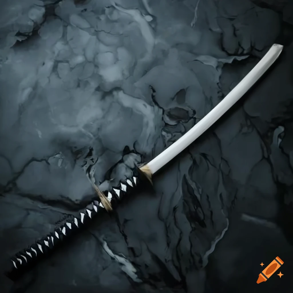 white katana on marble floor
