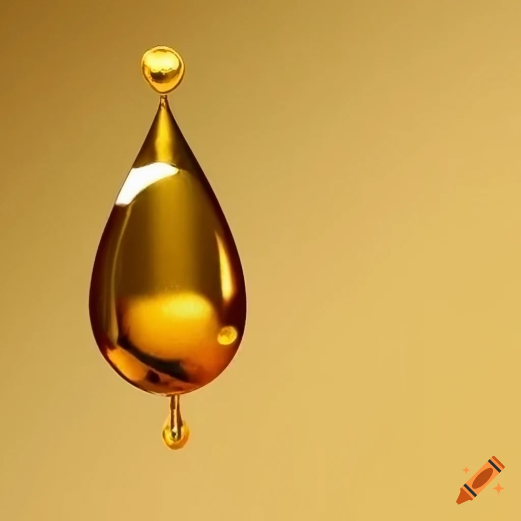 golden drop in mid-air