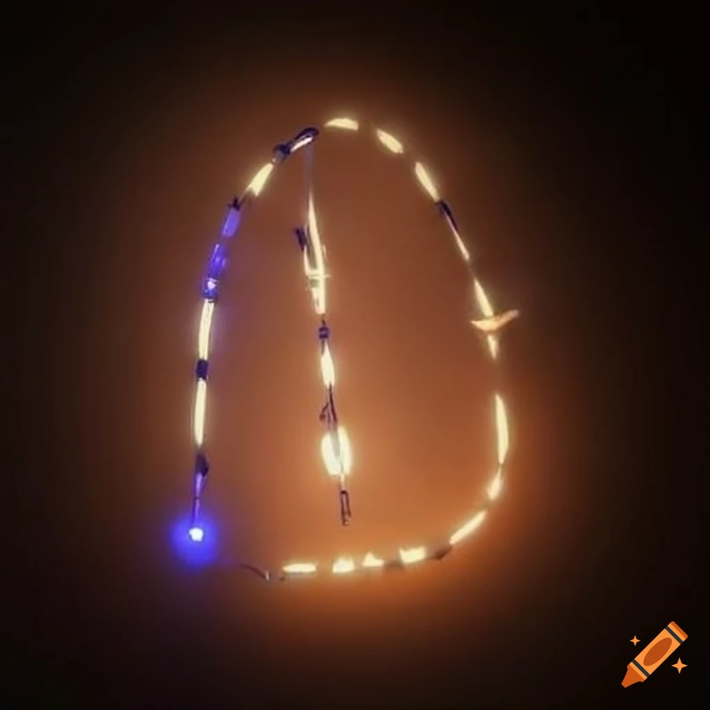 abstract light art with cold lines on a wall