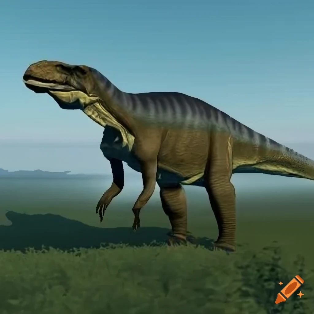 scientific illustration of a colorful Iguanodon dinosaur