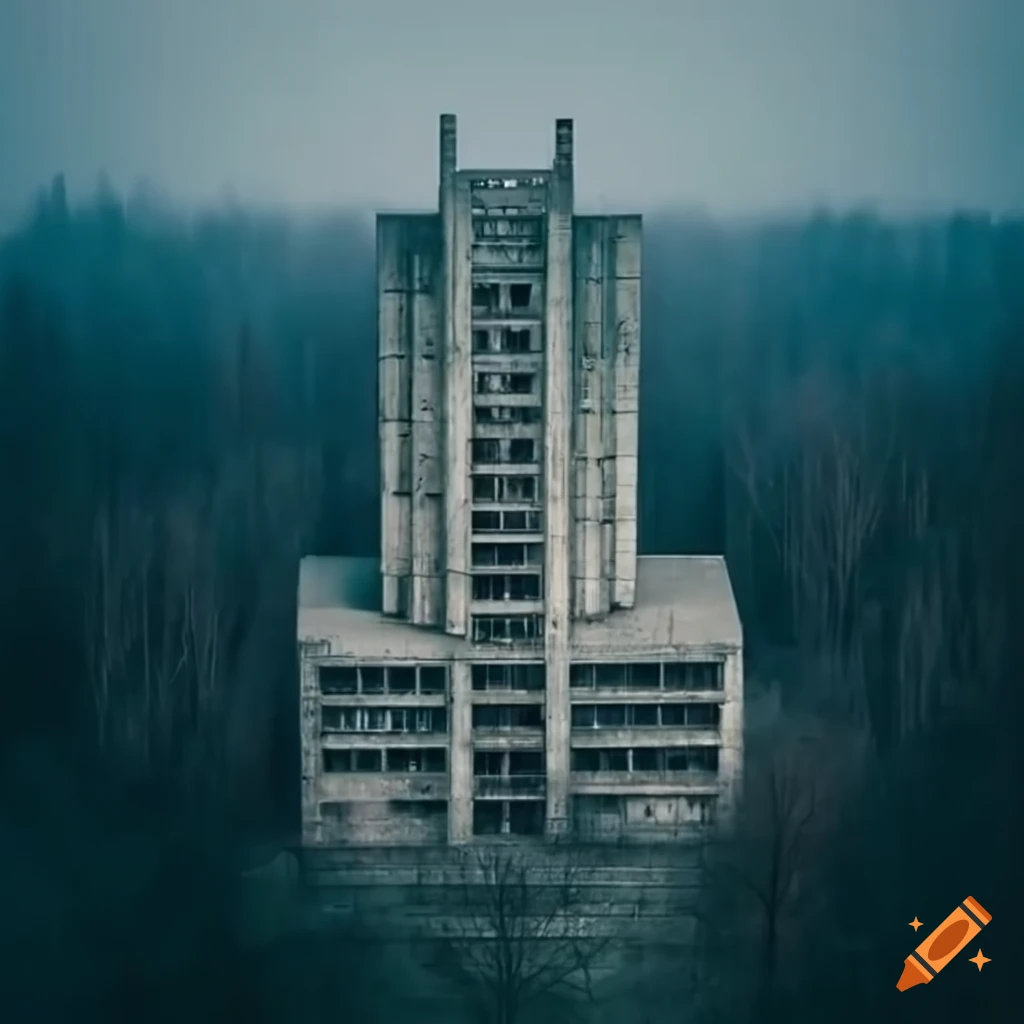 abandoned soviet era headquarters building