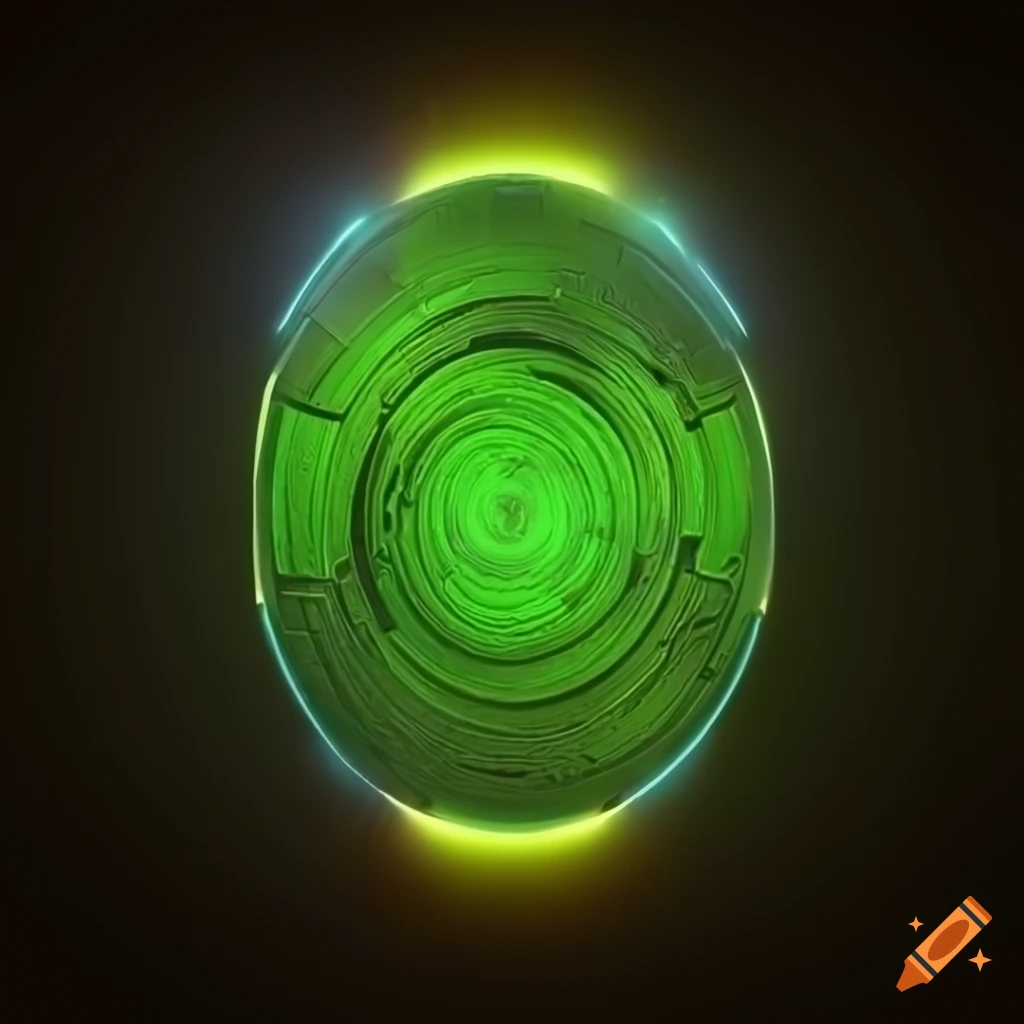 image of a sci-fi green energy shield