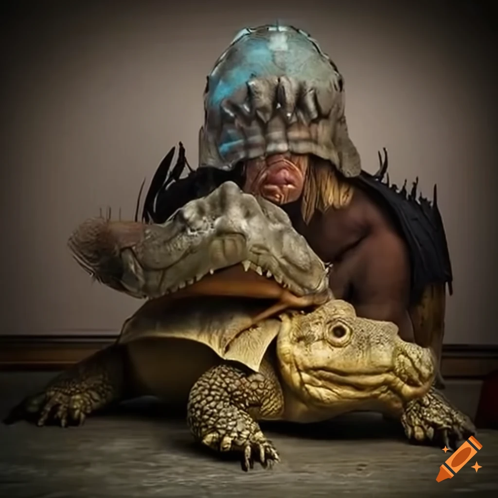 image of a futuristic gladiator turtle