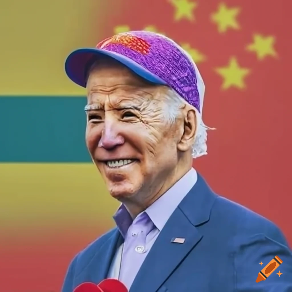 image of Joe Biden and Hunter Biden in front of national flags