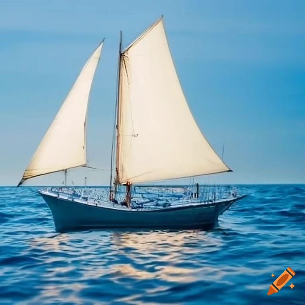 sailboat at anchor in the ocean