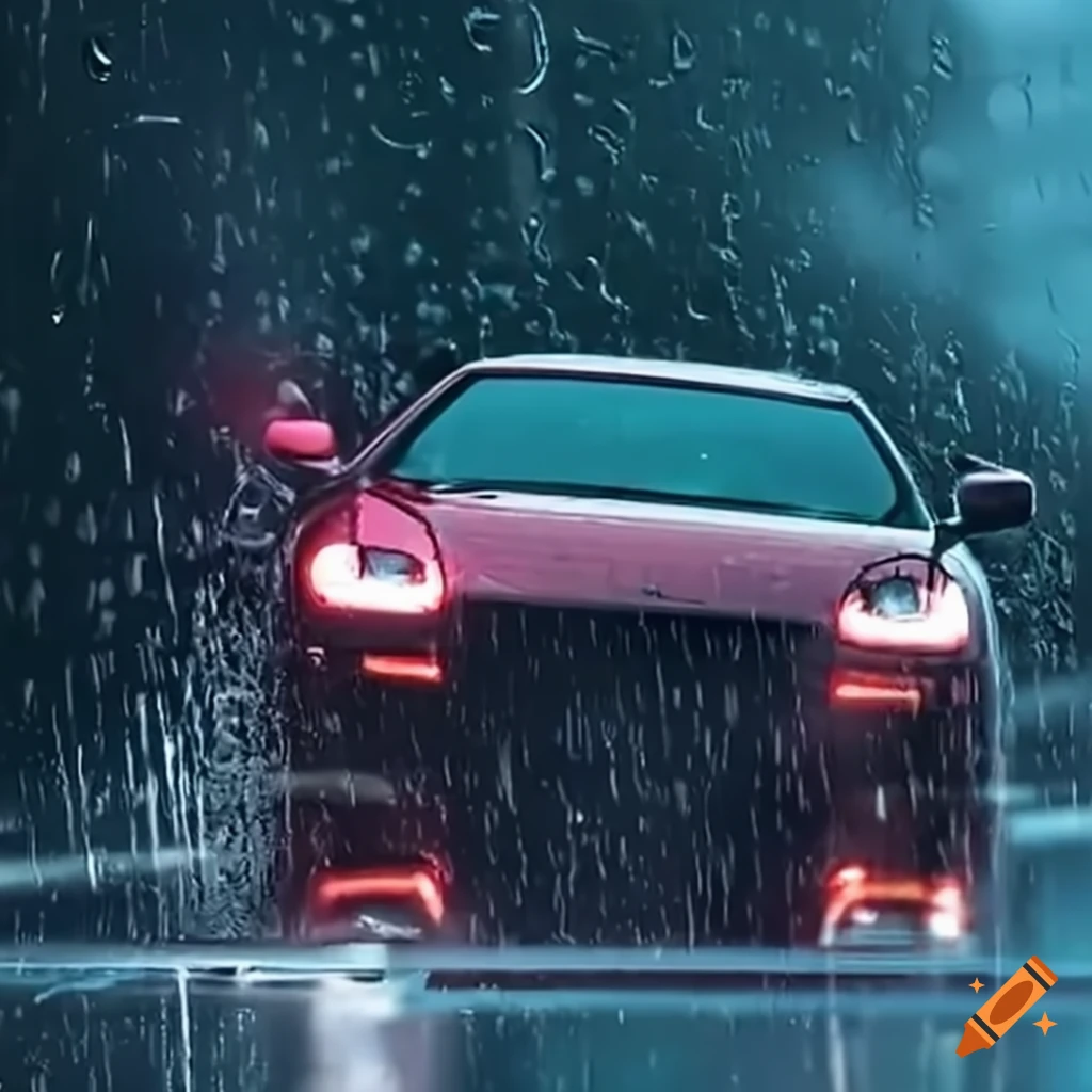 near accident between a truck and a sports car on the highway