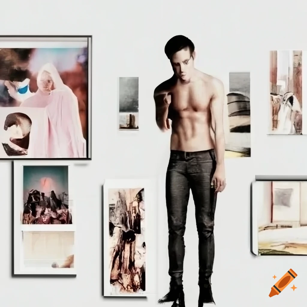 collage-style cut-out of a male model