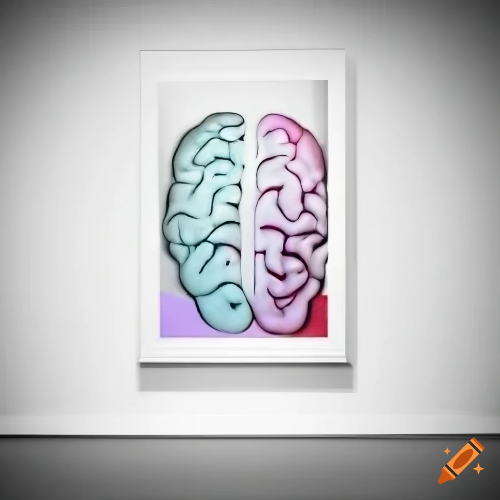artwork of a visual brain map made from colored glass