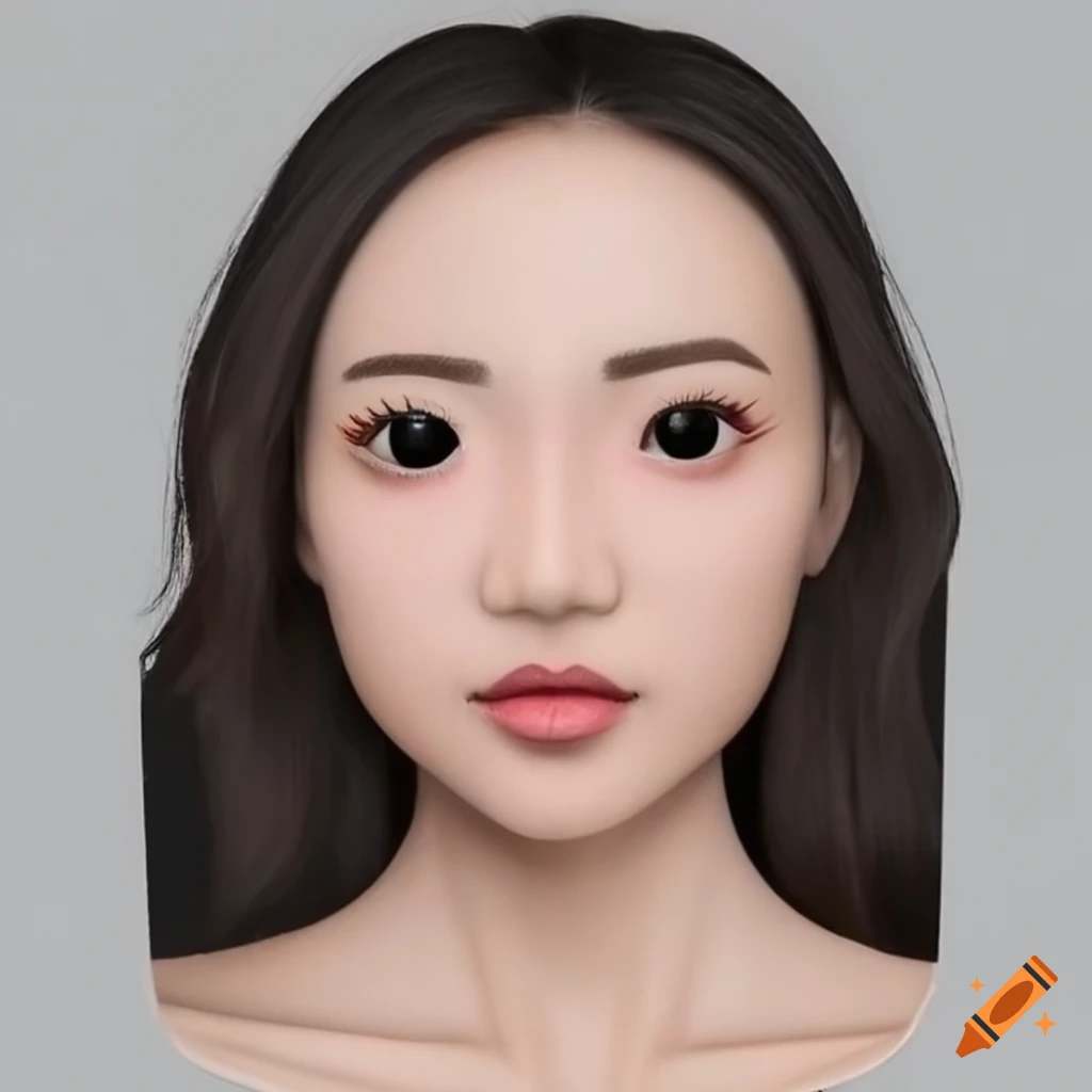 realistic Funko Pop style portrait of an Asian woman