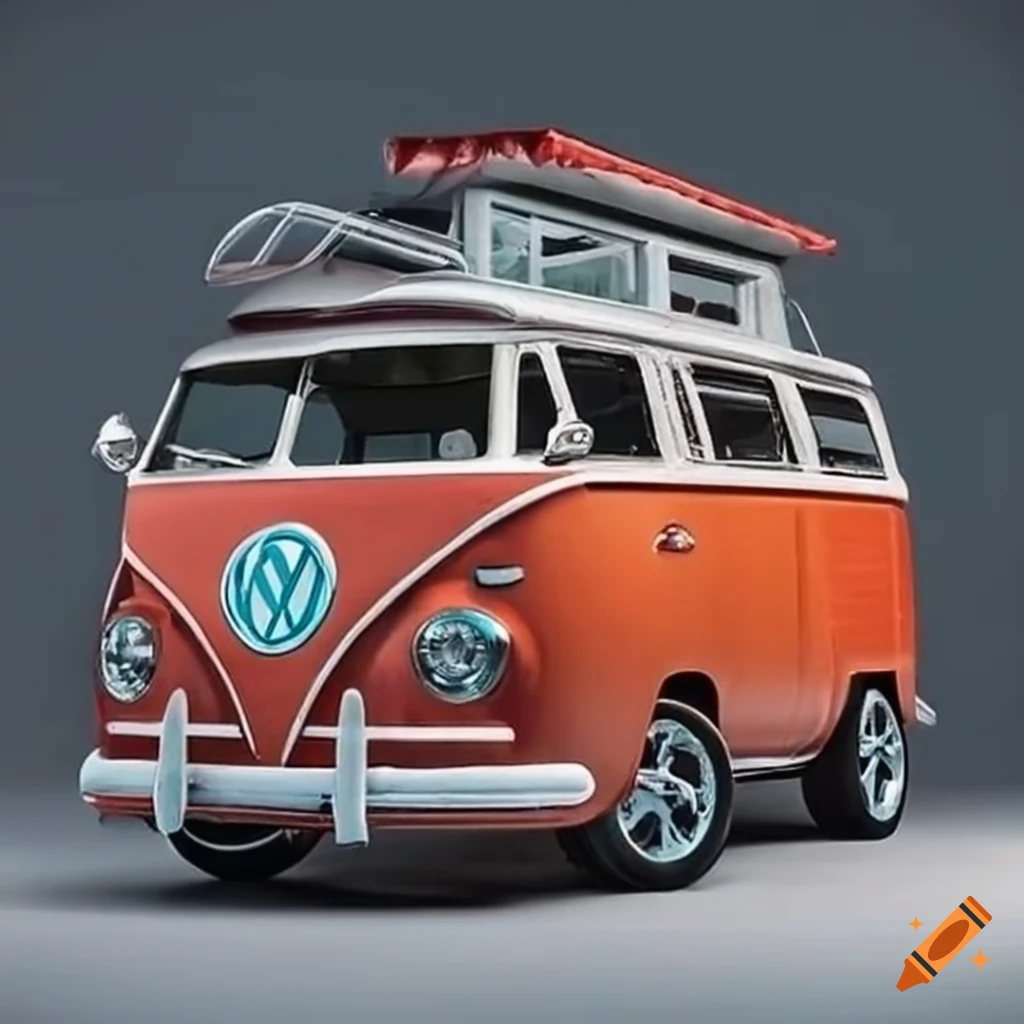 VW Camper van with hot rod customization