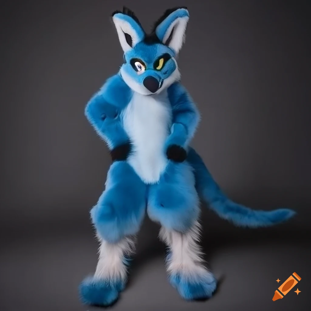 dark blue kangaroo fursuit