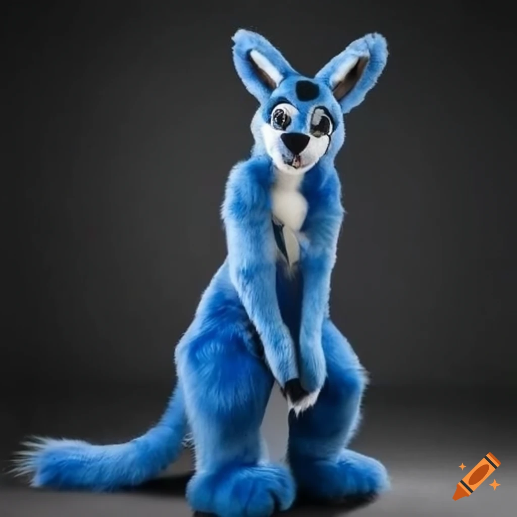 navy blue kangaroo fursuit