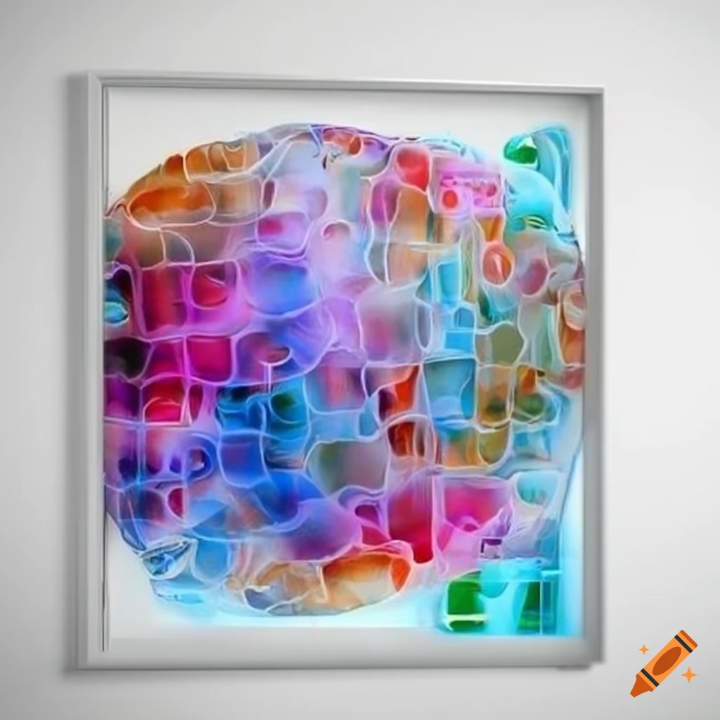 visual Brain map artwork hanging in a gallery
