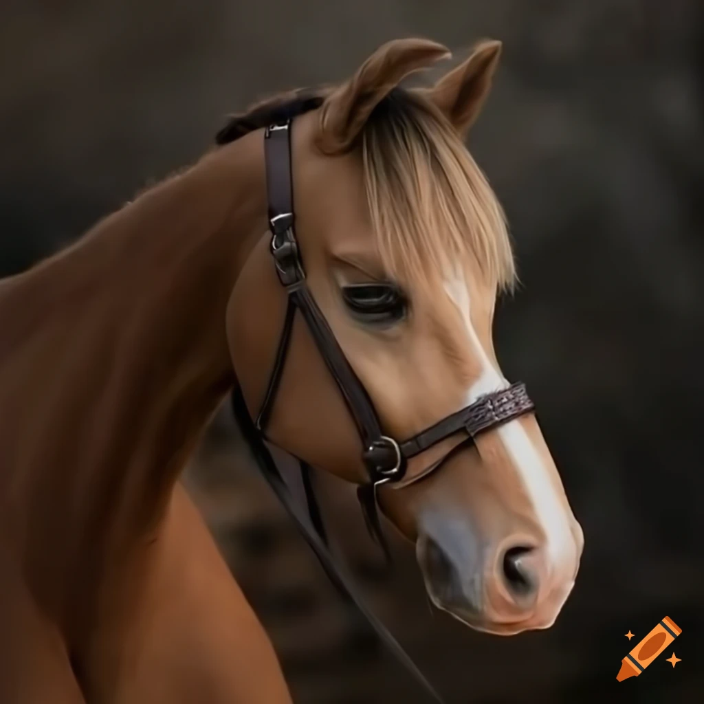 close-up of Sasha Calle as Selphie in horse riding clothes