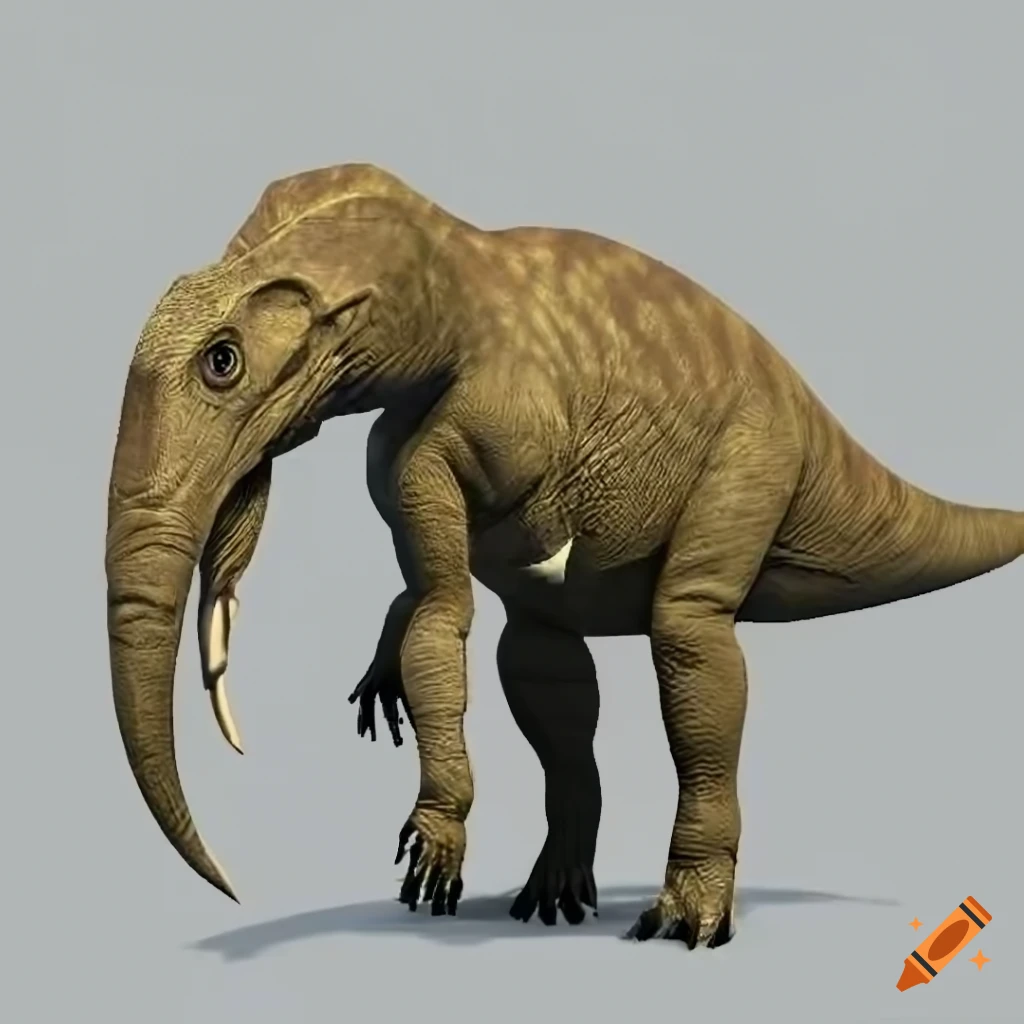 scientific illustration of a colorful Iguanodon dinosaur