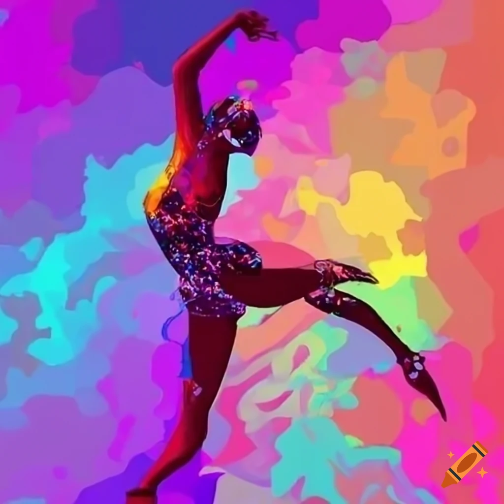 futuristic cyberpunk ballerina dancing