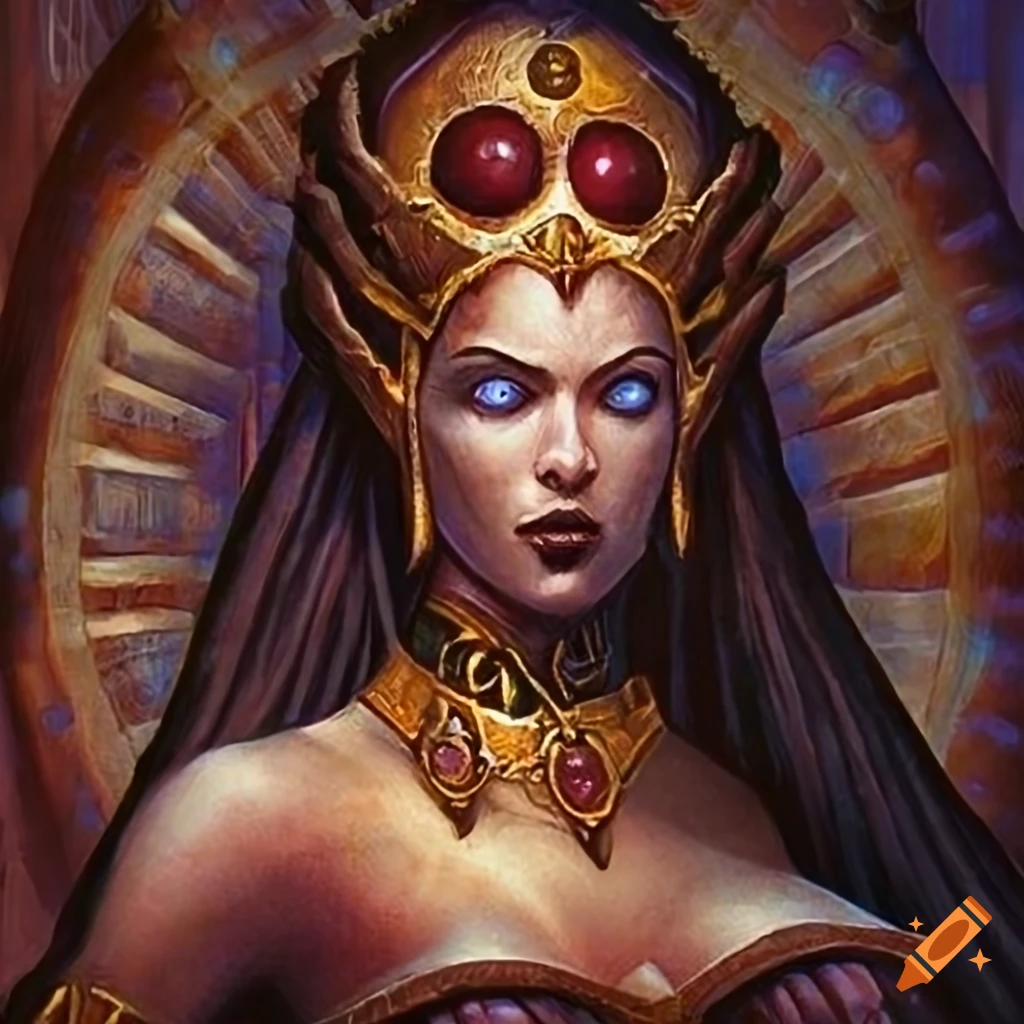 MTG trading card featuring a seductive mystic goddess
