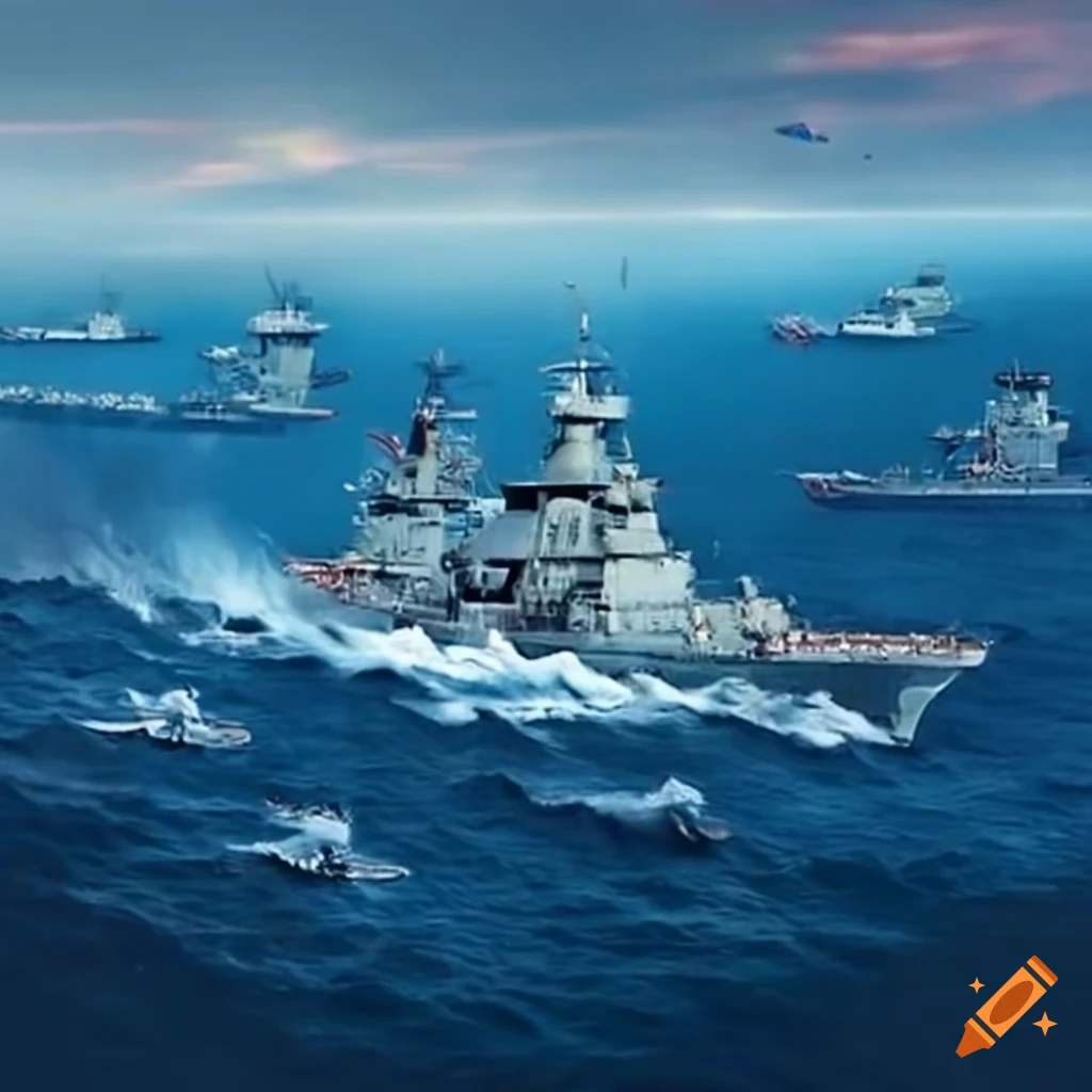 Chinese warships sailing into the bay