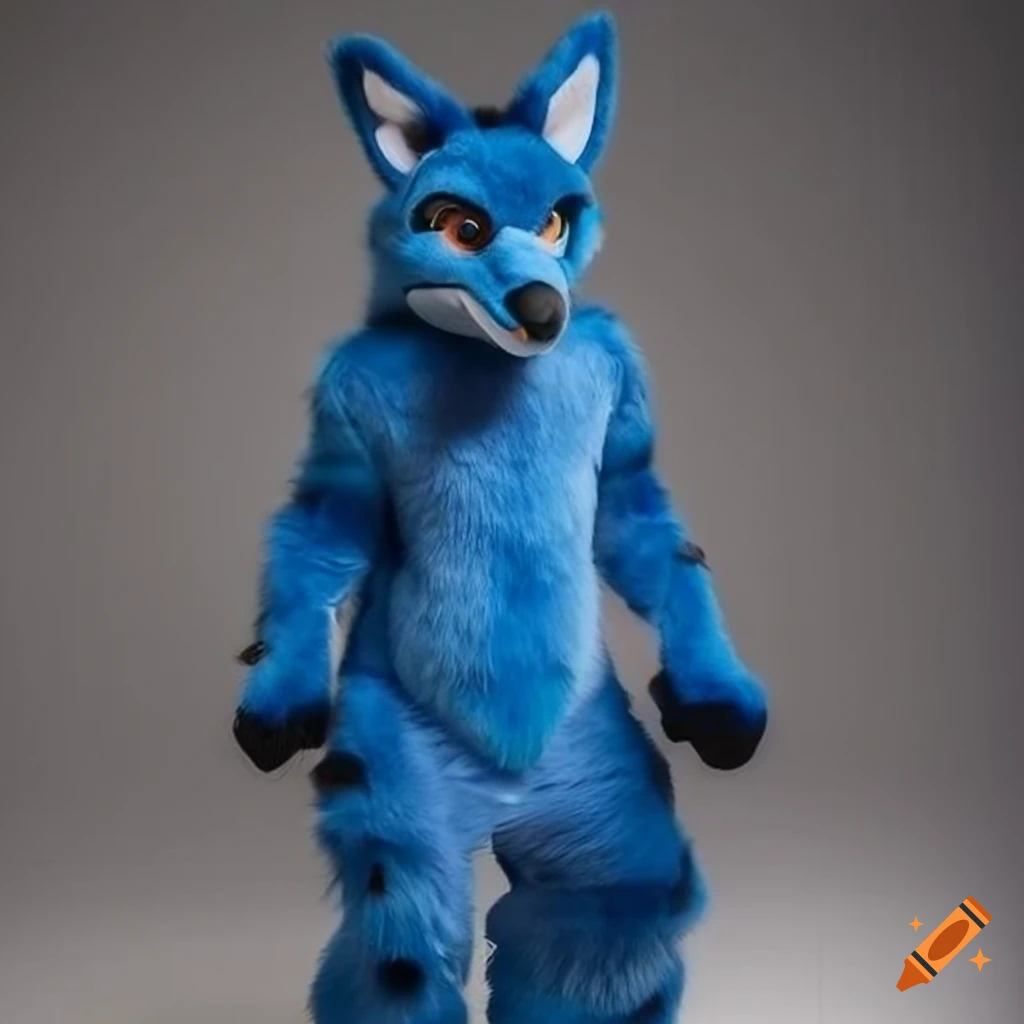 dark blue kangaroo fursuit