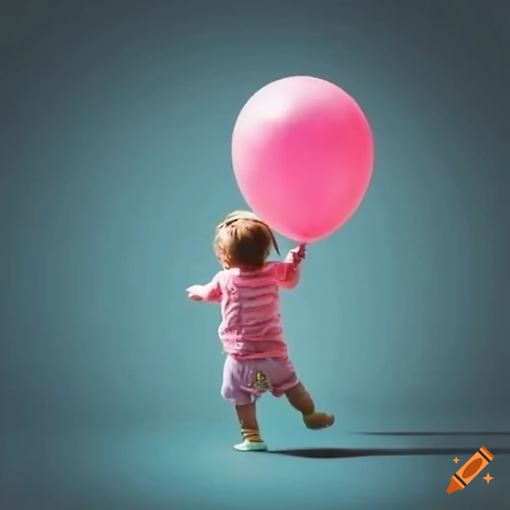 toddler playing with balloons