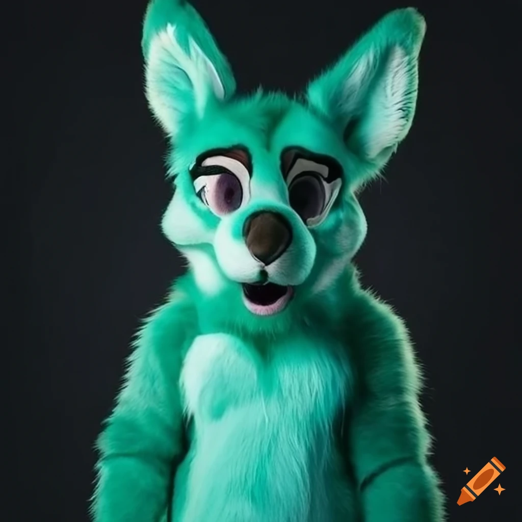 seagreen-colored kangaroo fursuit
