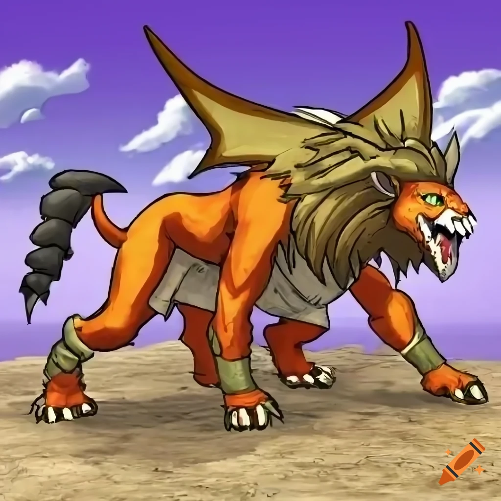high-quality artwork of a menacing manticore