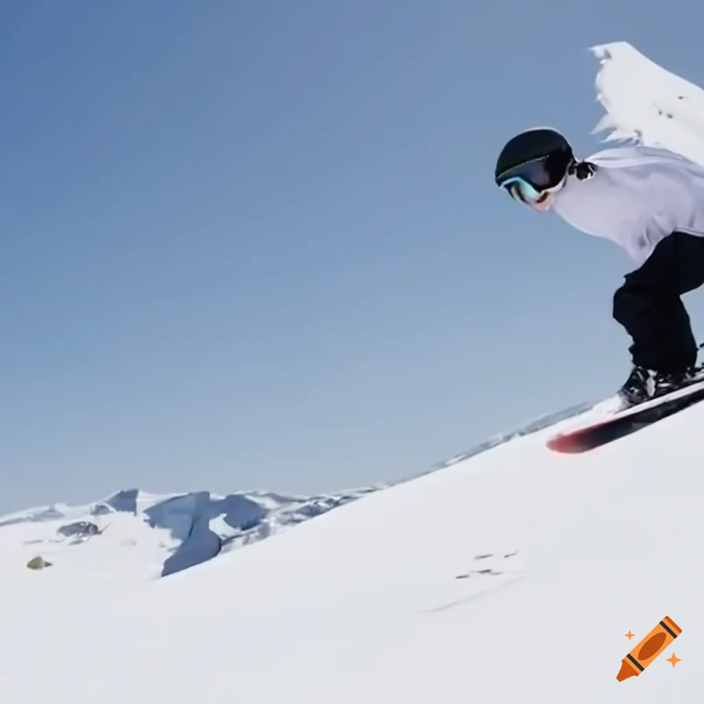 man snowboarding down a steep hill