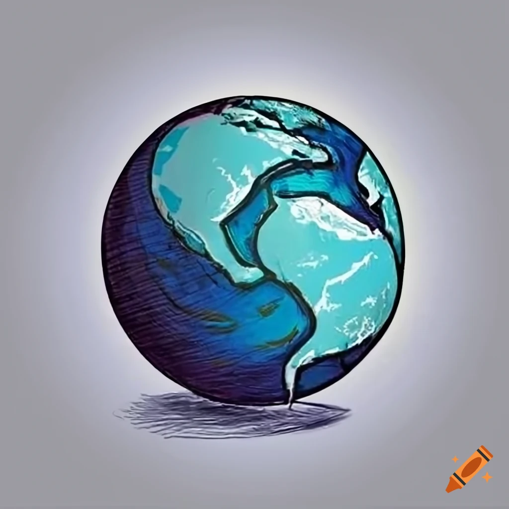 cartoon illustration of the Earth globe
