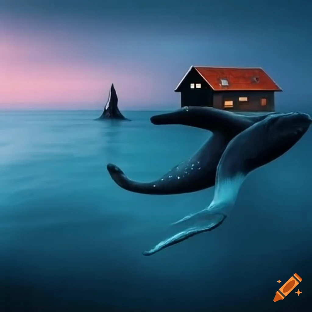 illustration of a house on top of a whale