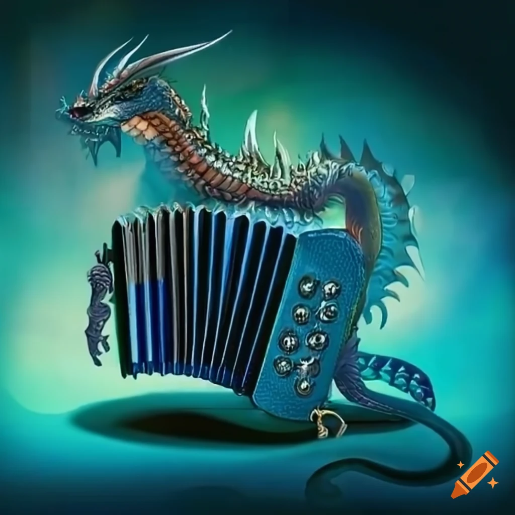 button accordion in a magical dragon-filled world