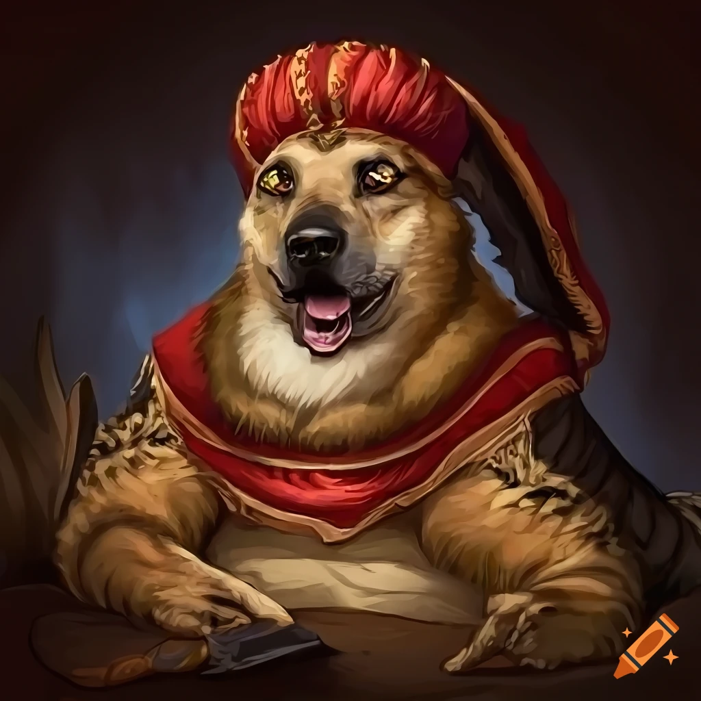 anthro german shepherd as a roman senator