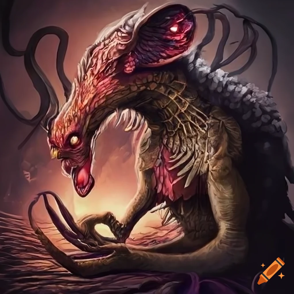 artwork of a mythical creature casting a spell