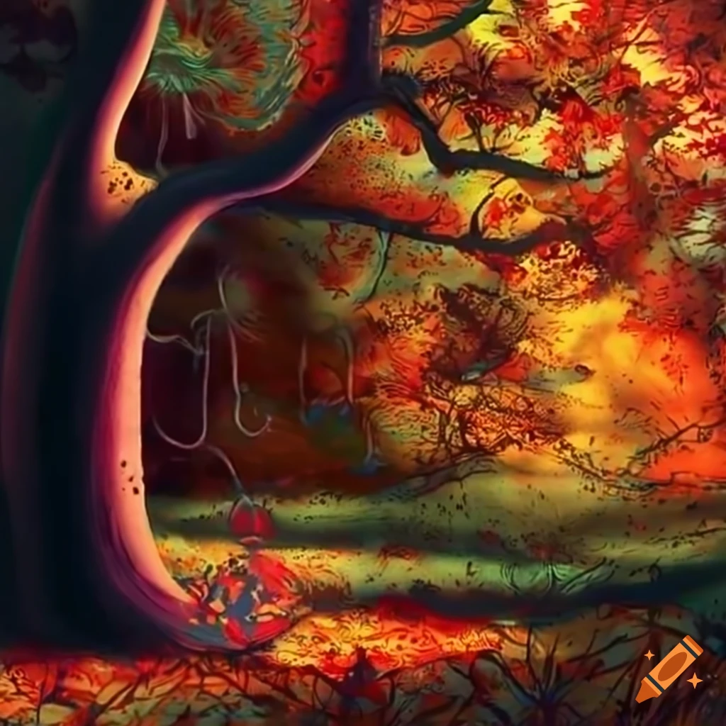 fall holiday pattern with dark and whimsical touch