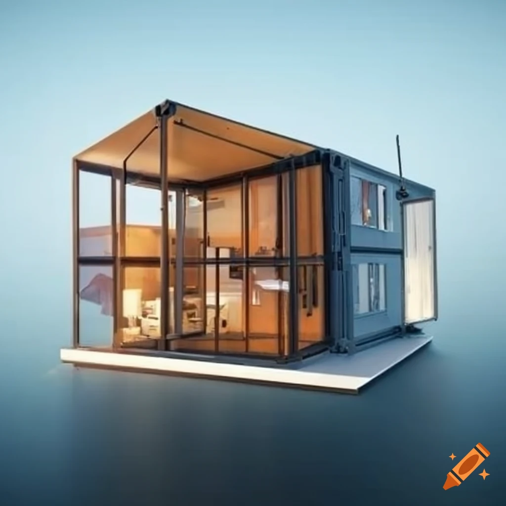 image of a V-shaped two-story container house