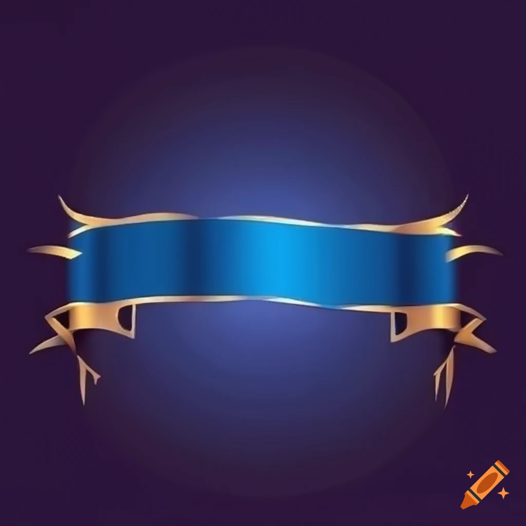 gold ribbon with blue outline for esports champions