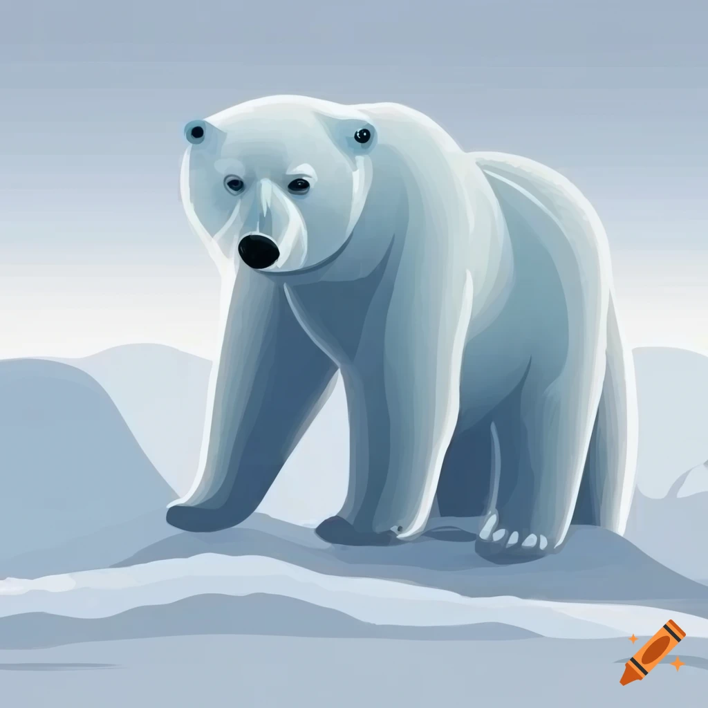 vector illustration of a polar bear