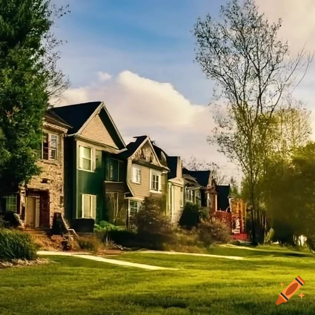 captivating view of a suburban neighborhood