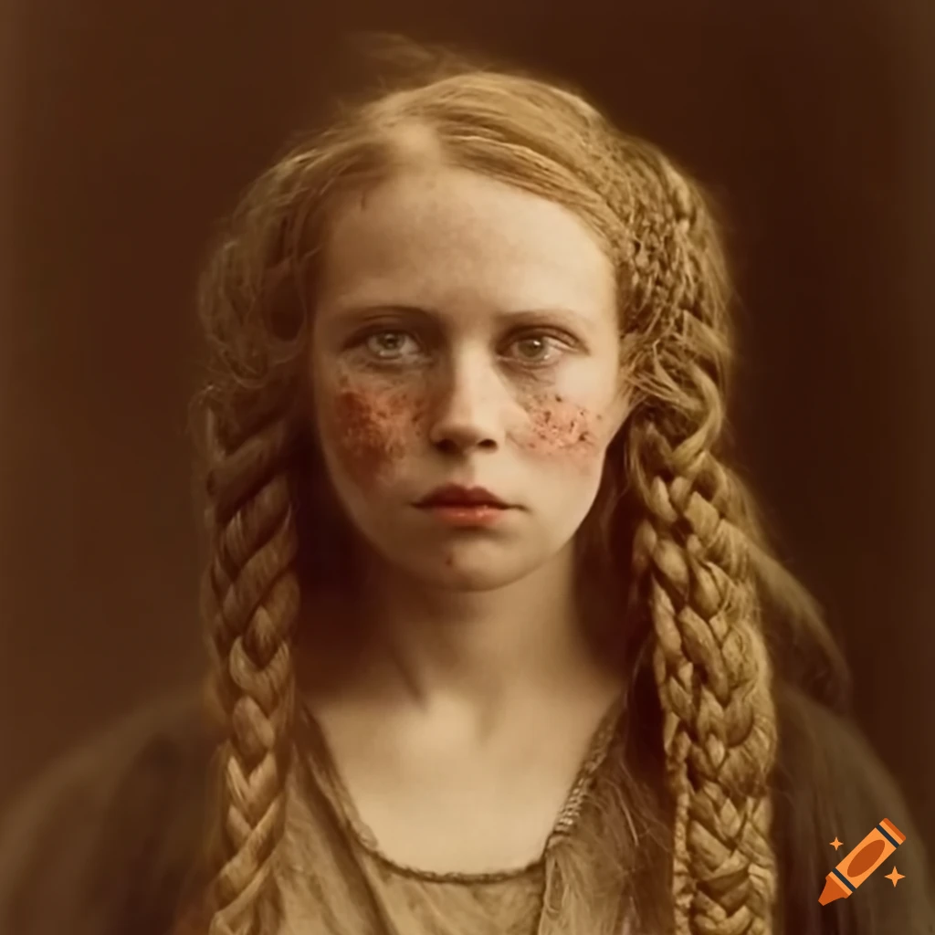 portrait of a Scottish woman with strawberry blonde hair and hazel eyes
