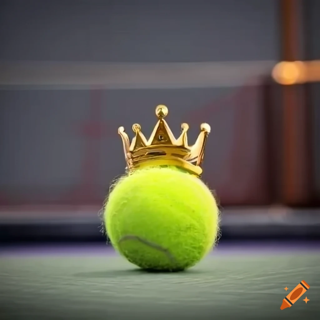 image of a tennis ball with a crown and a padel racket